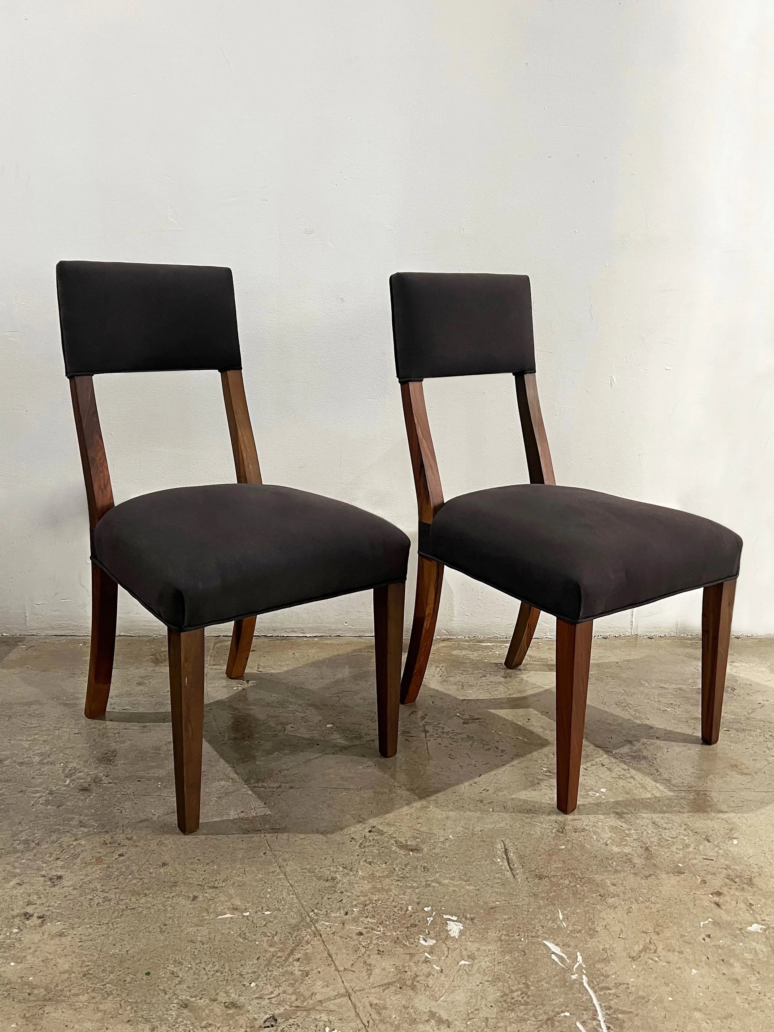 Set of 2 Luca Chairs in Black Fabric