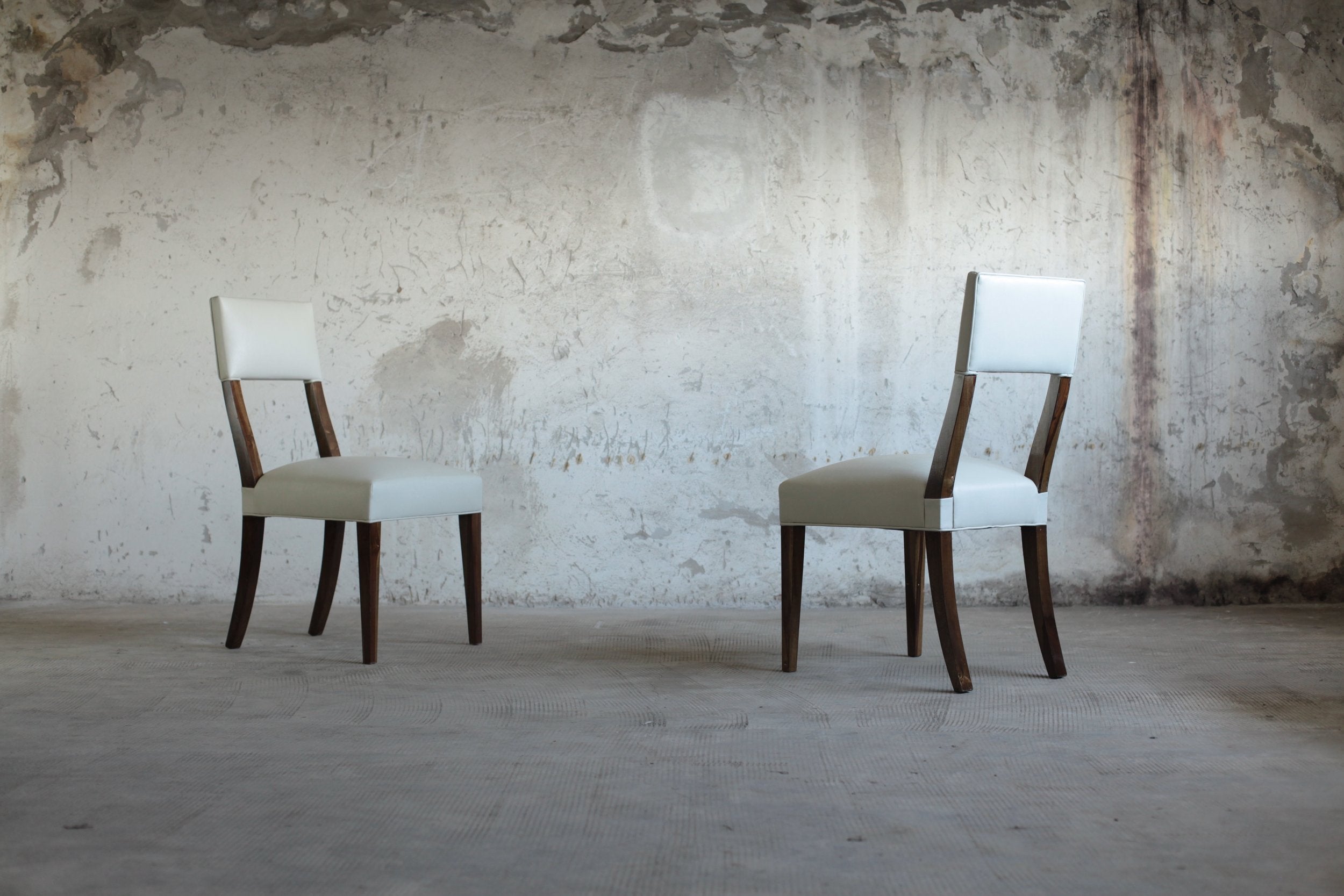 Set of 2 Luca Chairs in White Leather