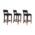 Set of 3 Neto Stools in Black Fabric