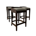 Set of 3 Pia Stools in Gray Leather
