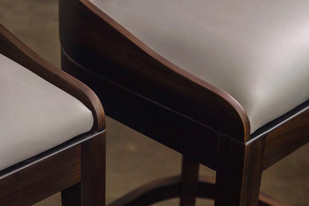 Set of 3 Pia Stools in Gray Leather