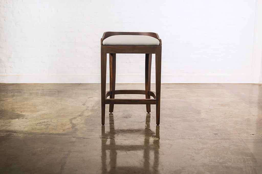 Set of 3 Pia Stools in Gray Leather