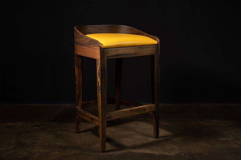 Pia Stool in Yellow Leather