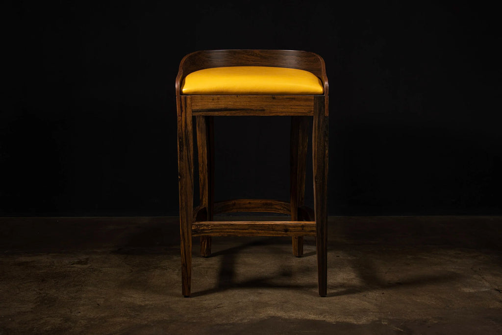 Pia Stool in Yellow Leather