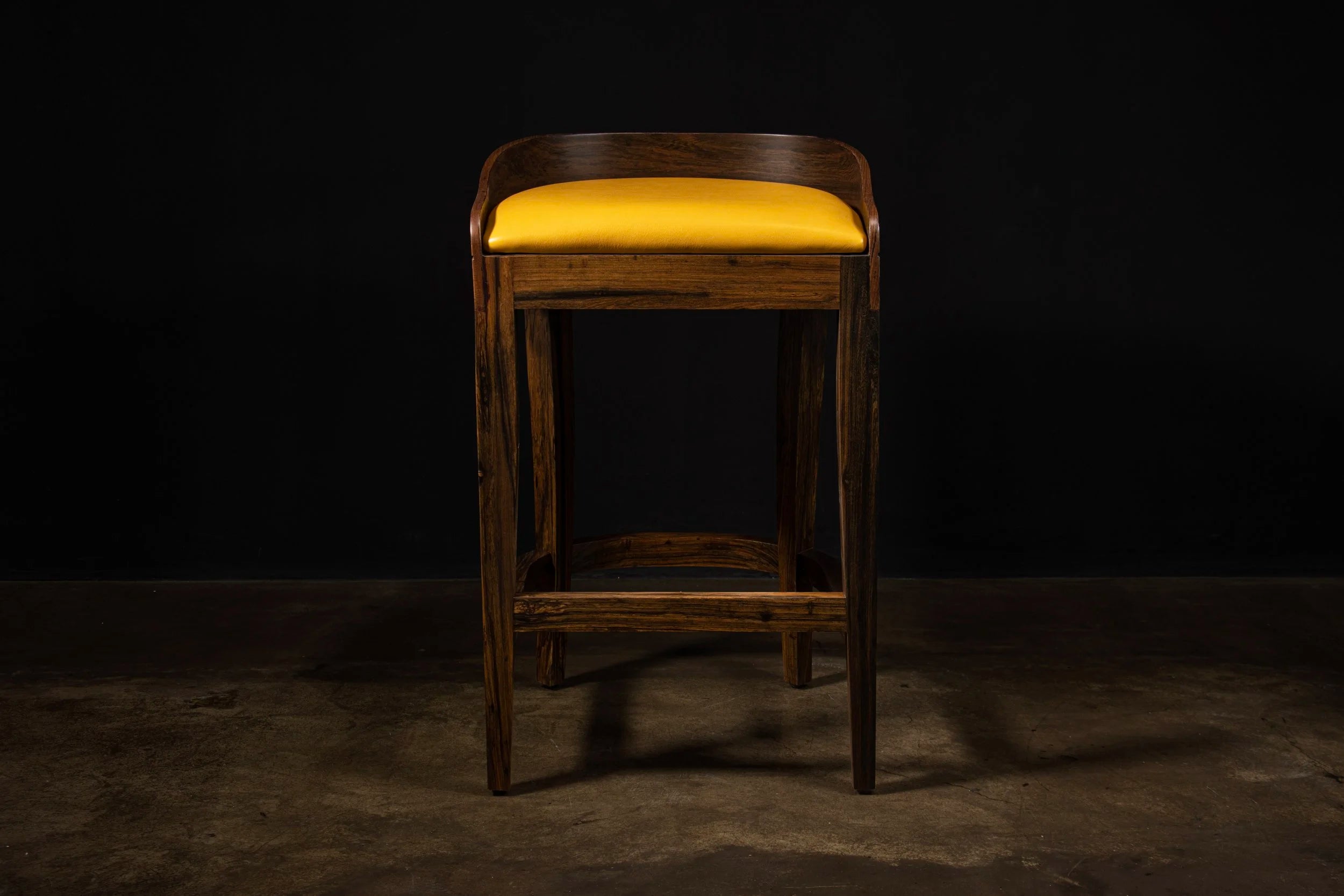 Pia Stool in Yellow Leather