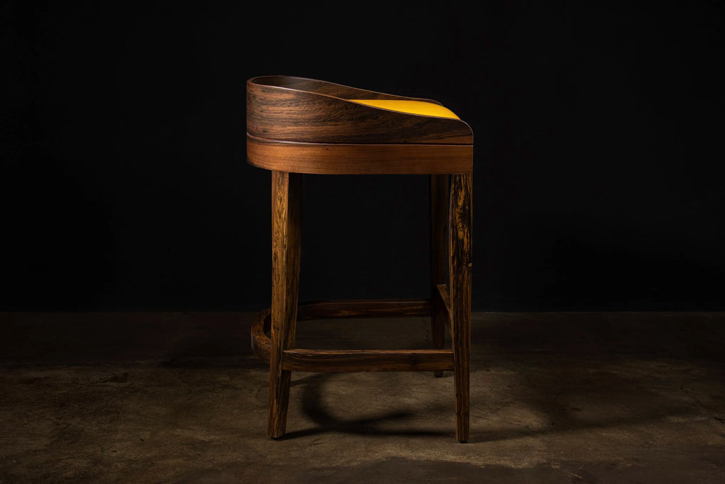 Pia Stool in Yellow Leather