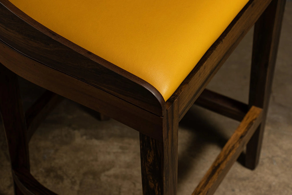Pia Stool in Yellow Leather