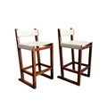 Set of 2 Piero Counter Stools in White Leather