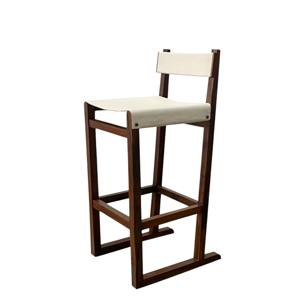 Piero Stool in White Leather