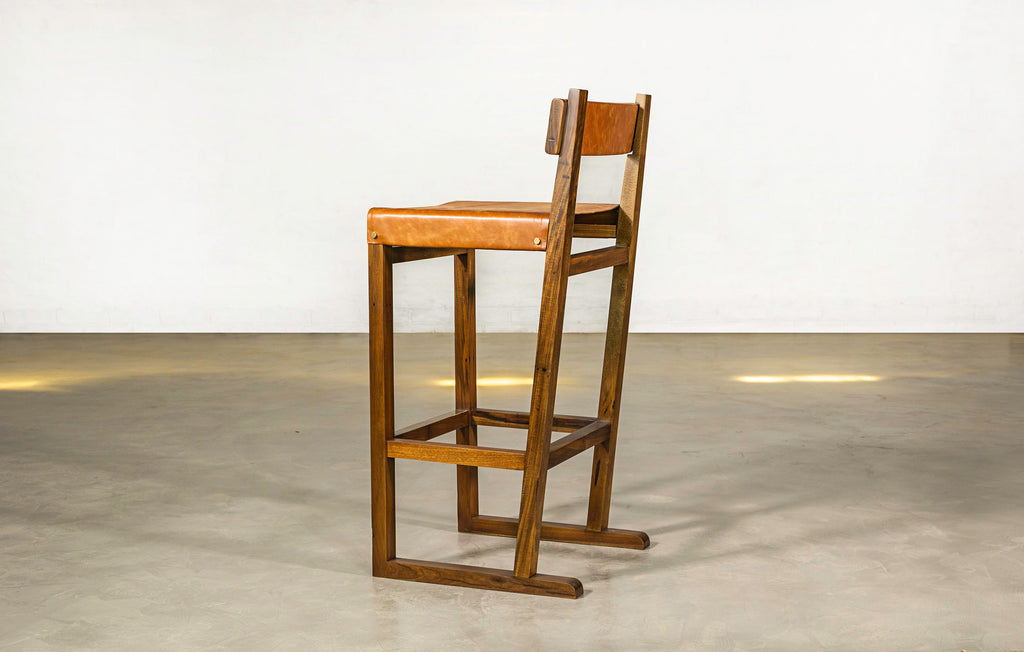 Set of 2 Piero Counter Stools in Caramel Leather