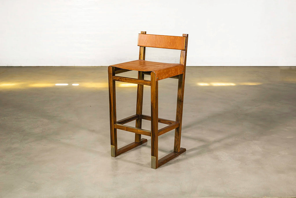 Set of 2 Piero Counter Stools in Caramel Leather