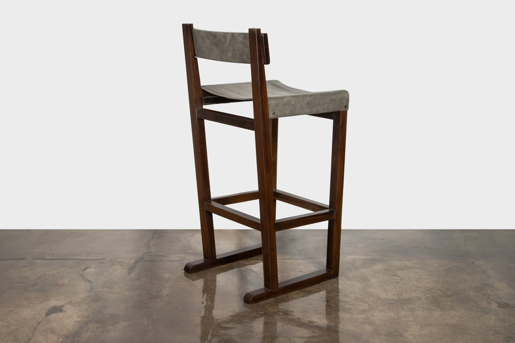 Piero Stool in Grey Leather