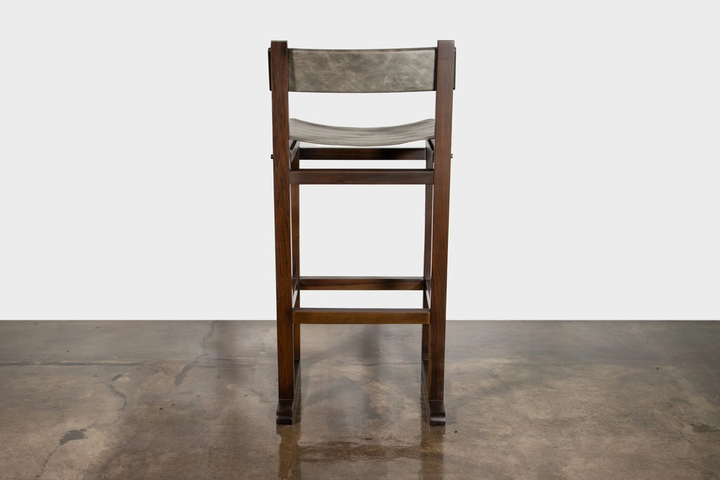Piero Stool in Grey Leather