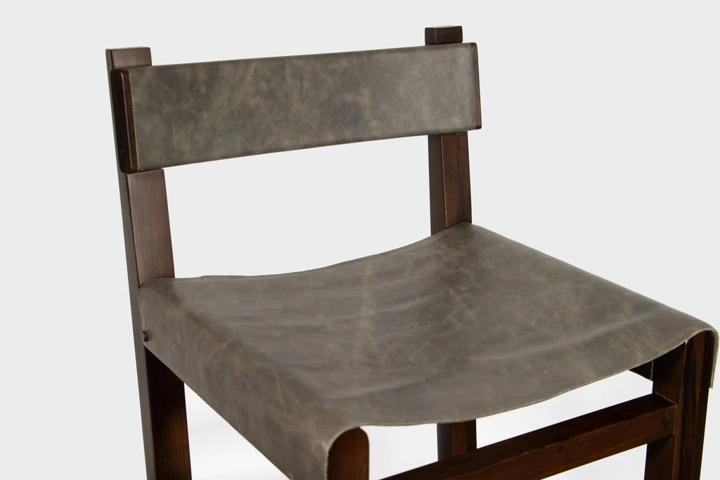 Piero Stool in Grey Leather