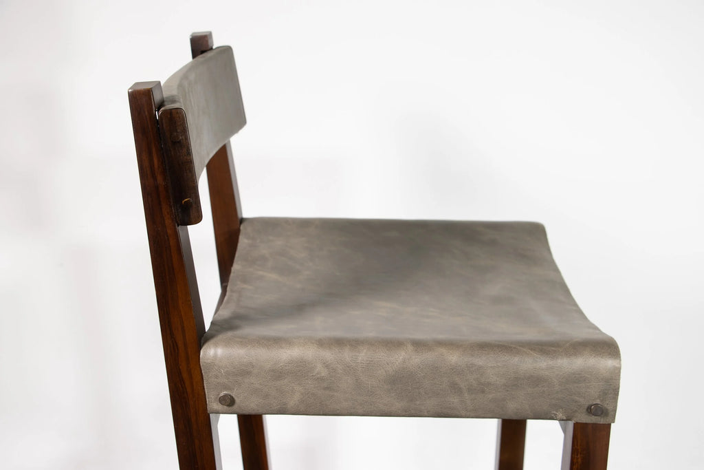 Piero Stool in Grey Leather