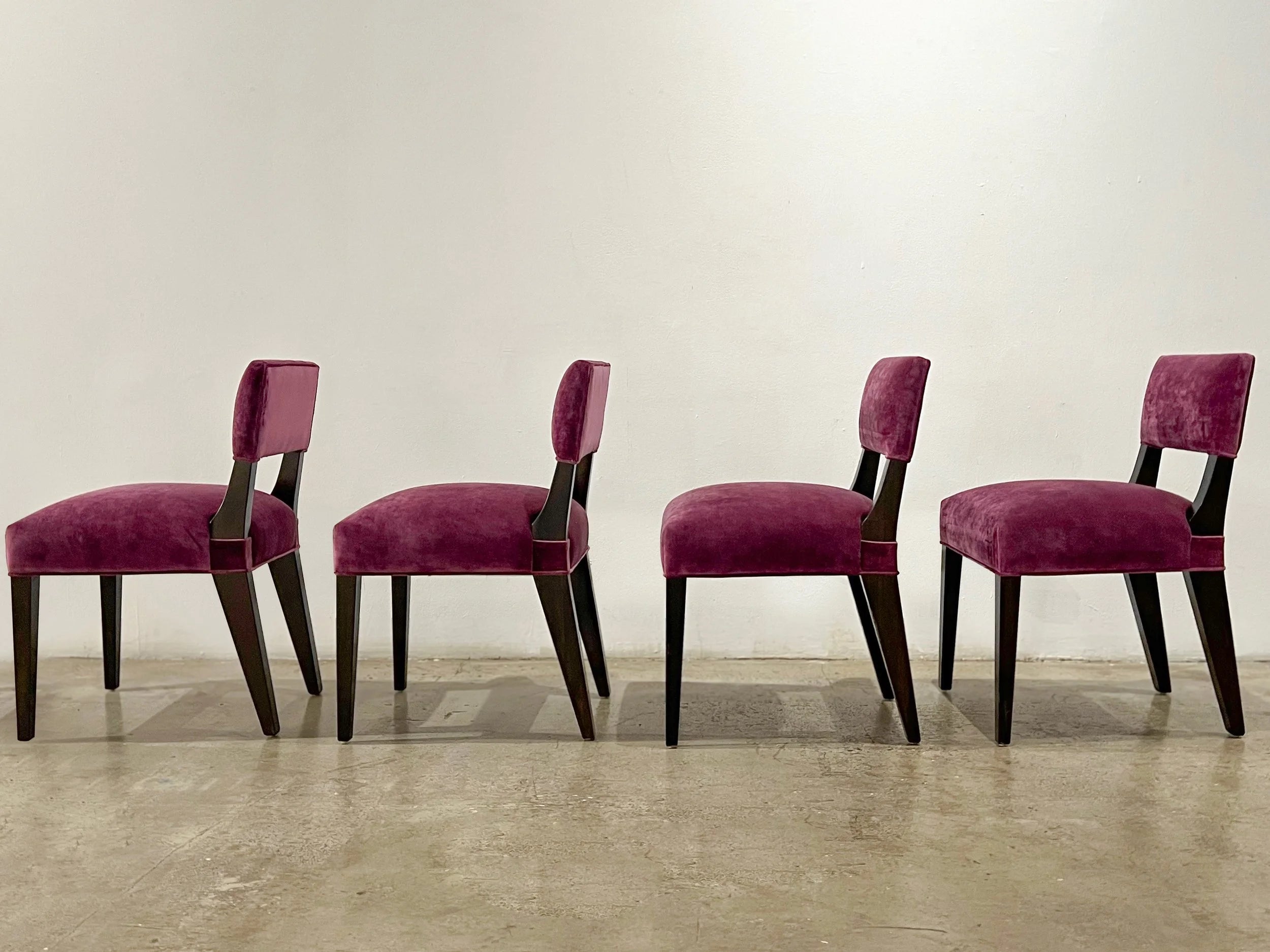 Set of 4 Bruno Chairs in Pink Fabric