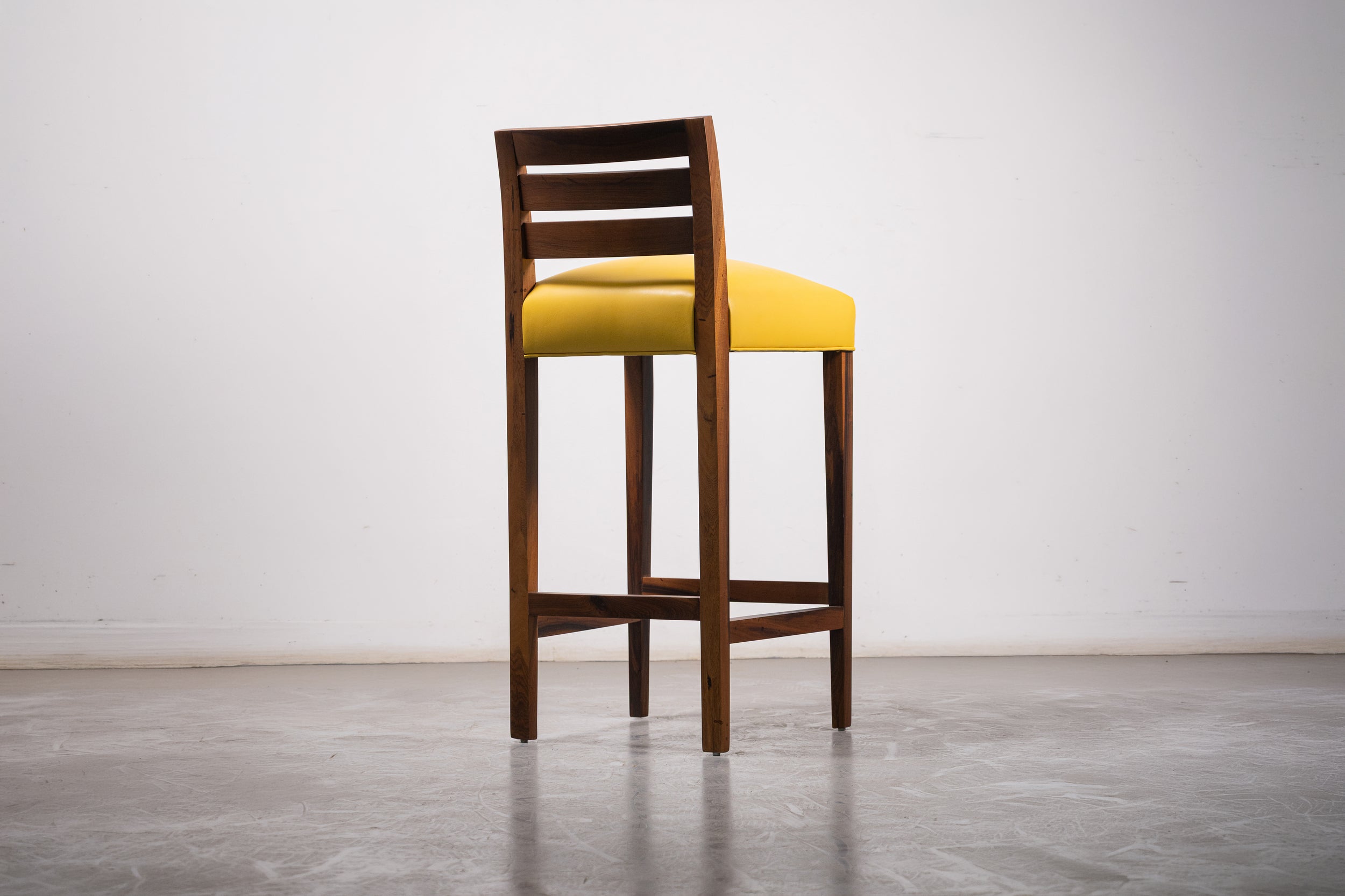 Renzo Stool in Yellow Leather