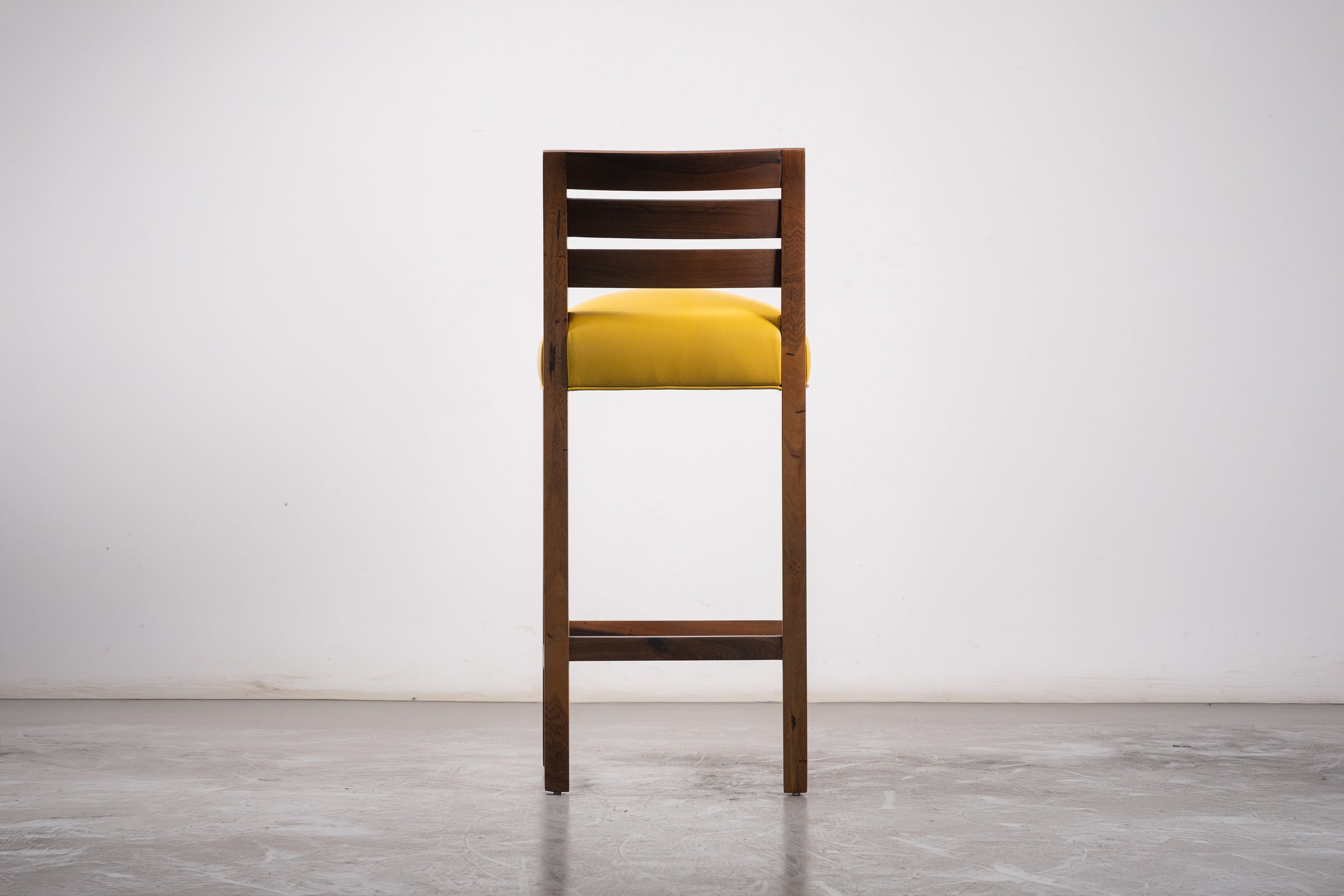Renzo Stool in Yellow Leather