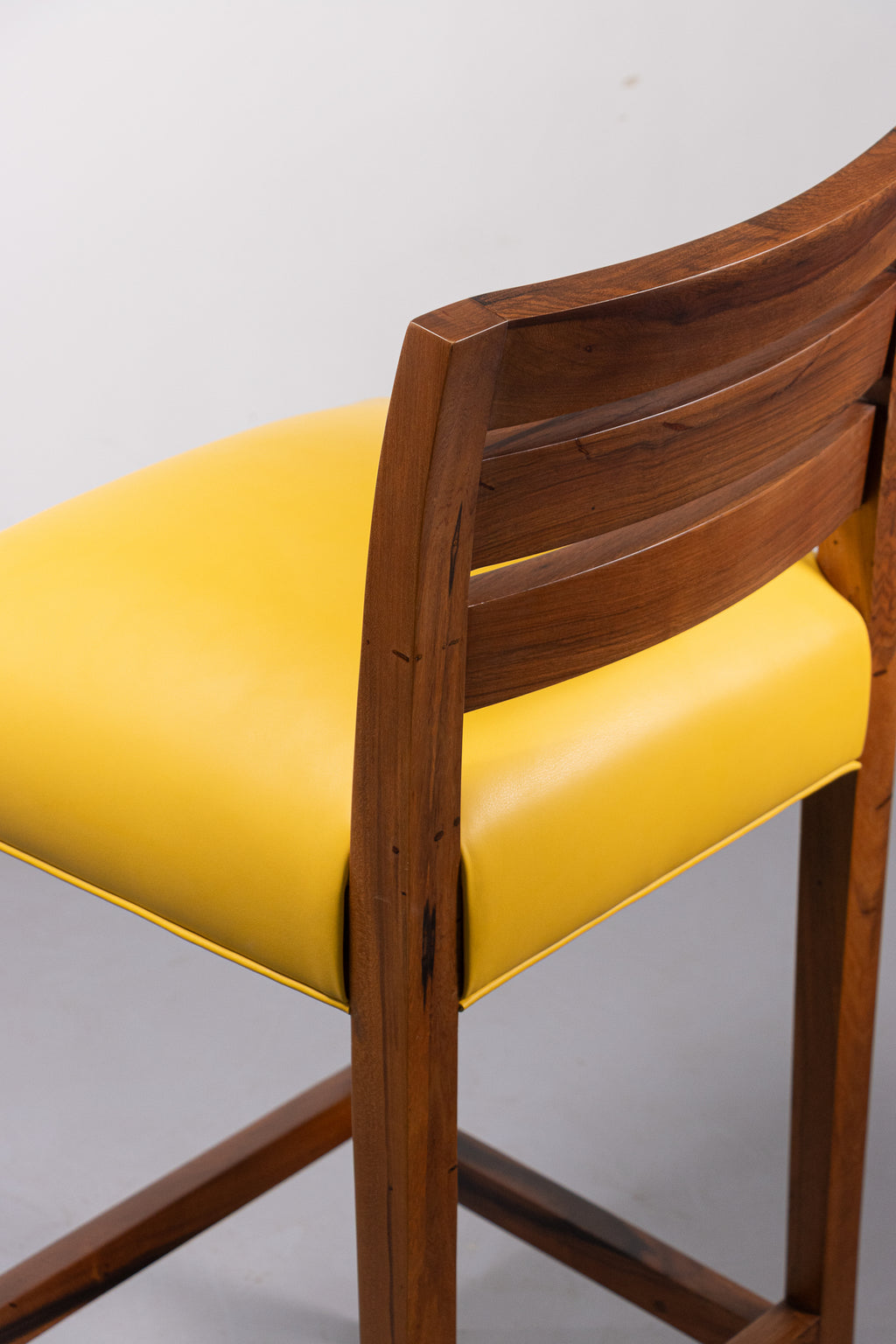 Renzo Stool in Yellow Leather