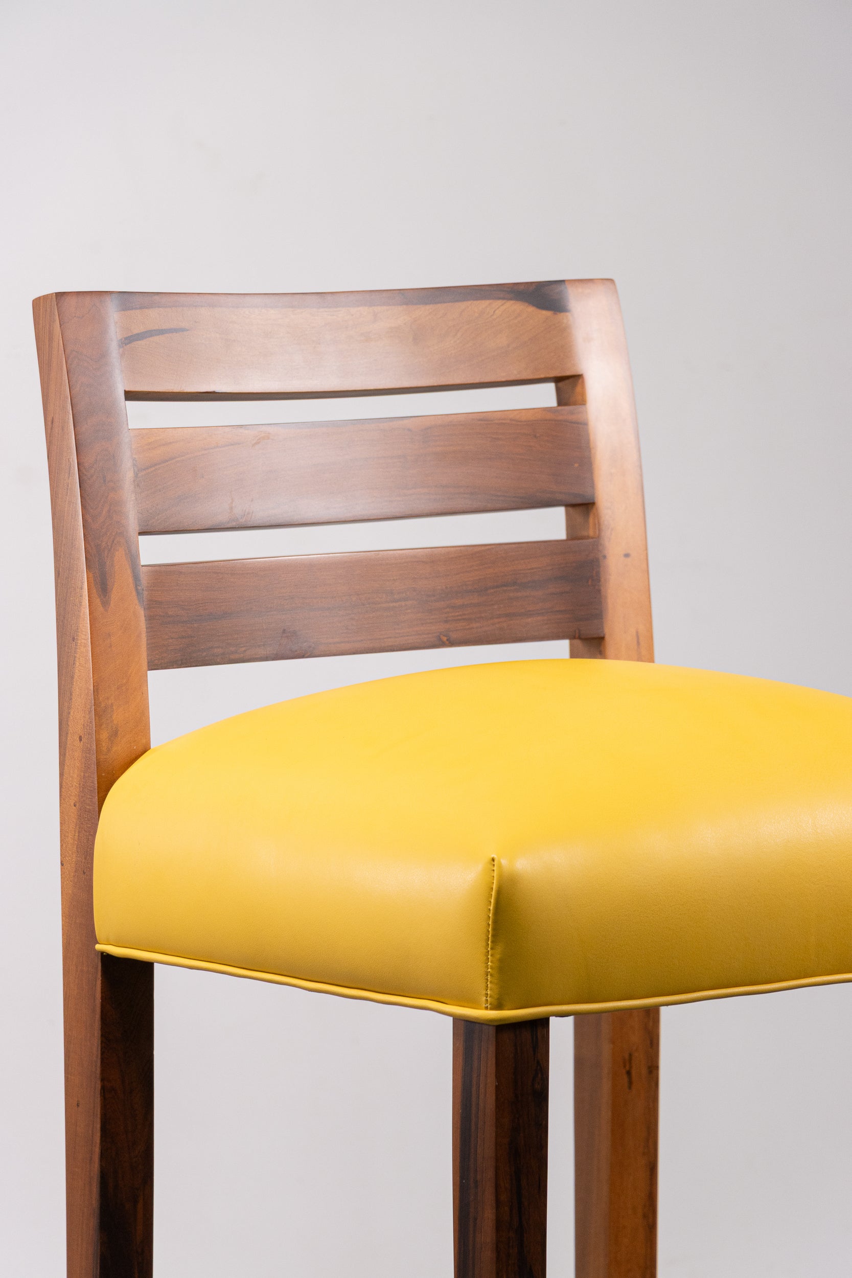 Renzo Stool in Yellow Leather