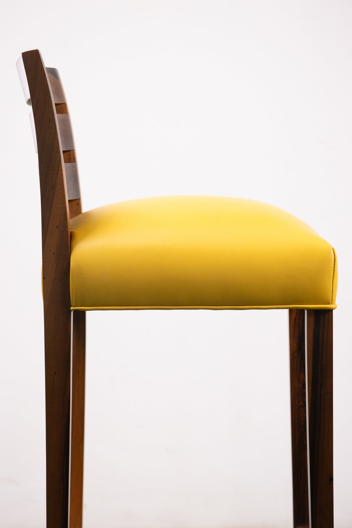 Renzo Bar Stool in Yellow Leather