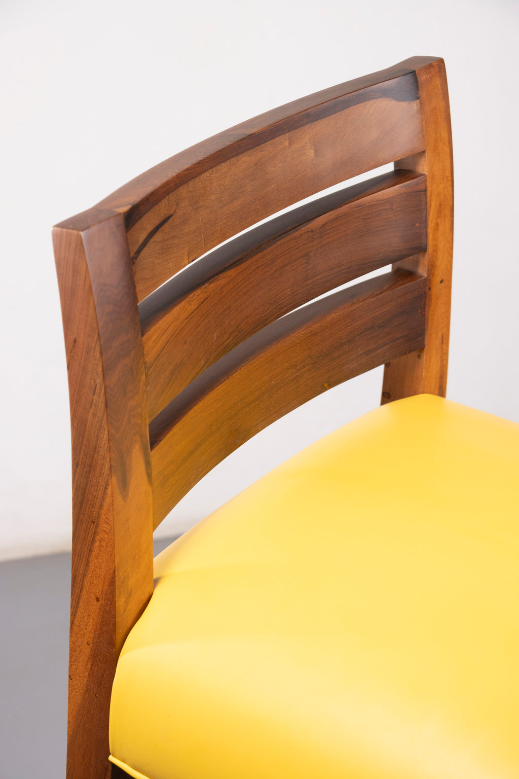 Renzo Bar Stool in Yellow Leather