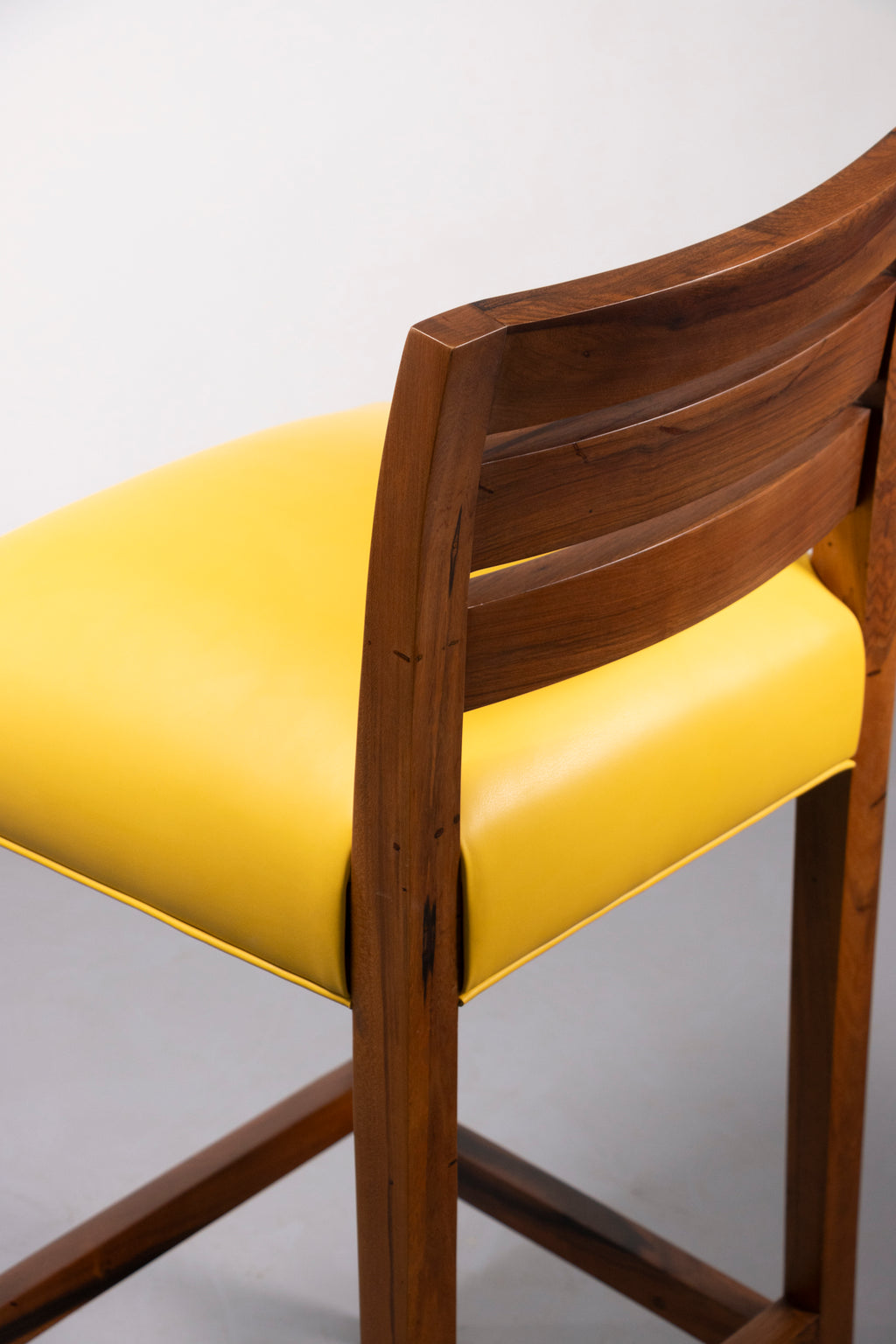 Renzo Bar Stool in Yellow Leather