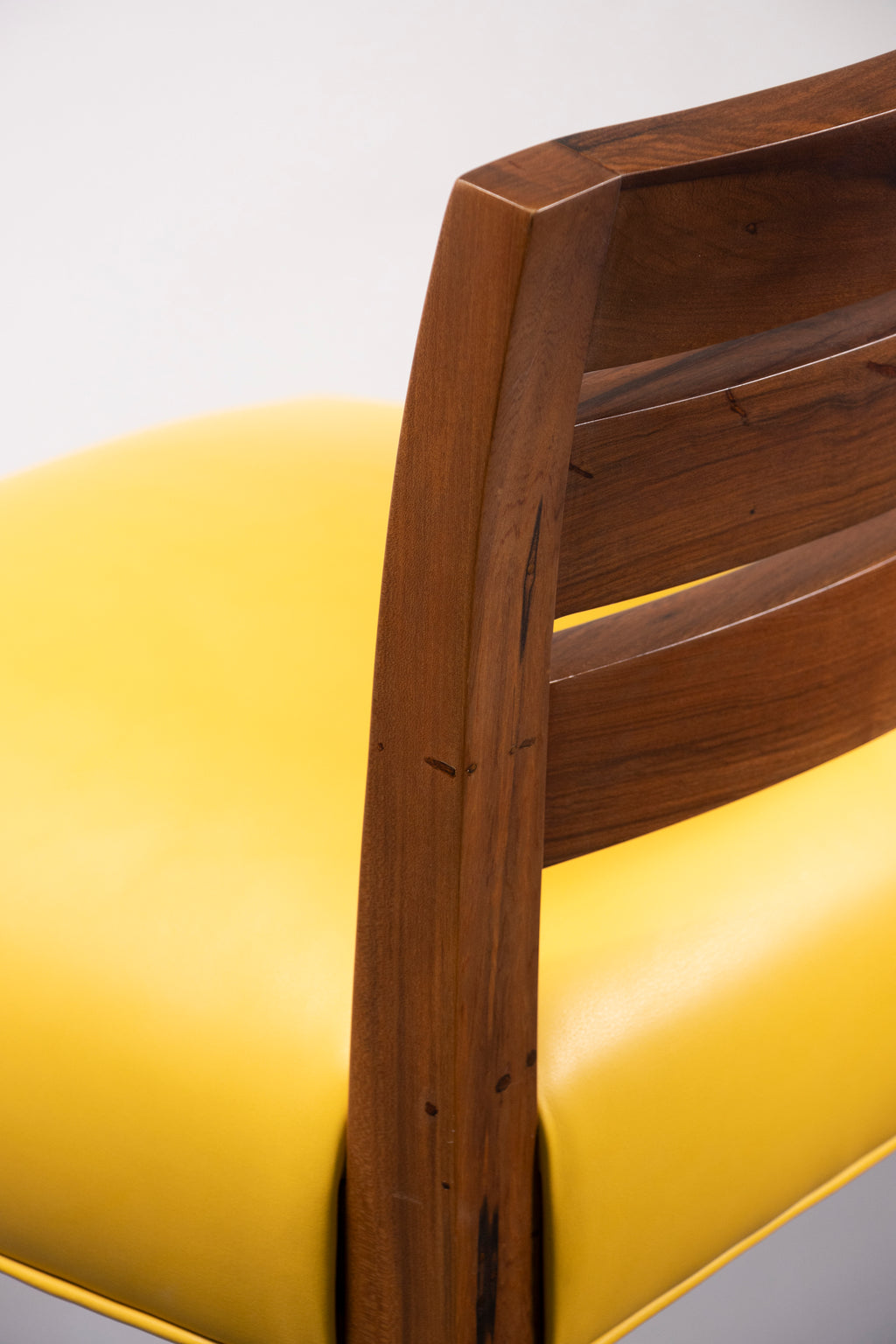 Renzo Bar Stool in Yellow Leather