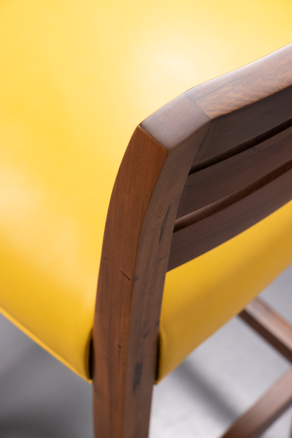 Renzo Bar Stool in Yellow Leather