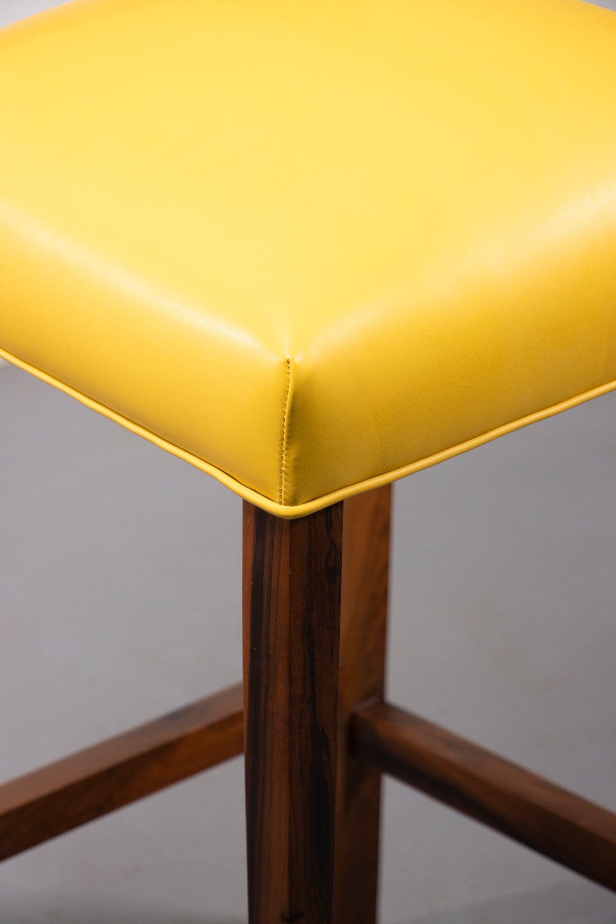 Renzo Bar Stool in Yellow Leather