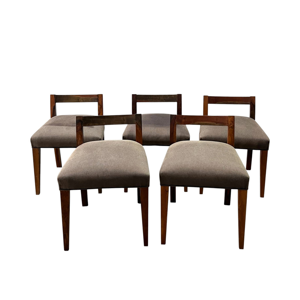 Set of 5 Umberto Chairs in Gray Fabric
