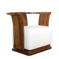 Simone Lounge Chair in White Leather