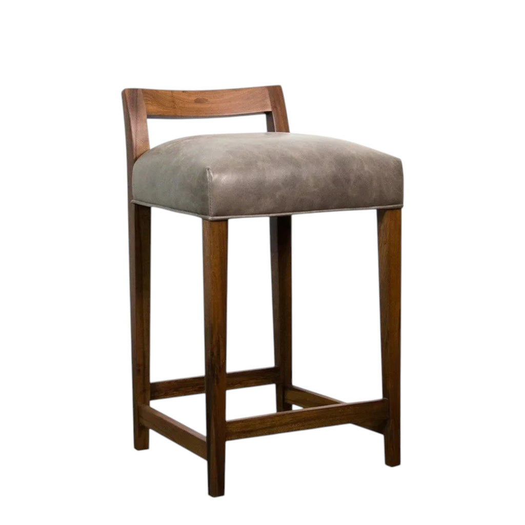 Umberto Stool in Gray Leather