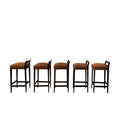 Set of 6 Umberto Stools in Orange Fabric