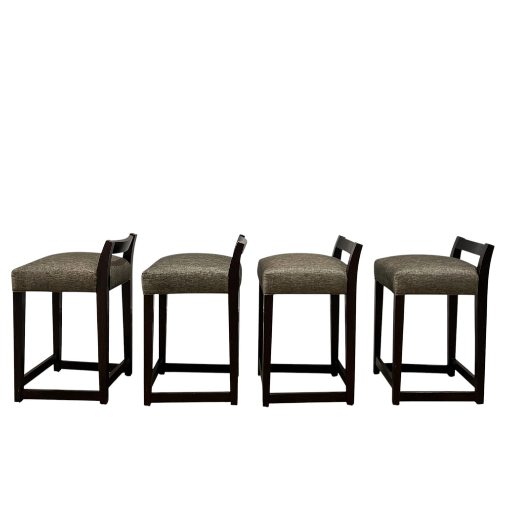 Set of 4 Umberto Counter Stools in Gray Fabric