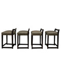 Set of 4 Umberto Counter Stools in Gray Fabric