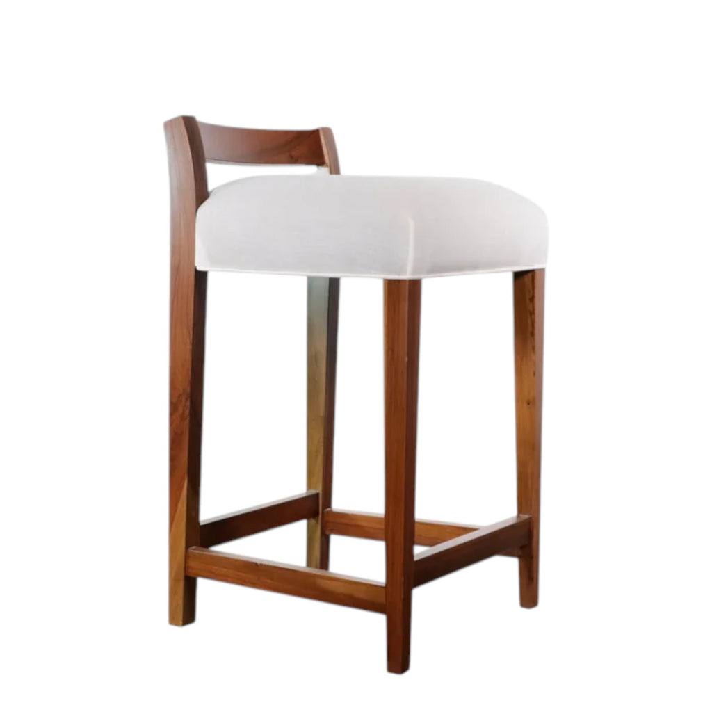 Umberto Counter Stool in White Fabric