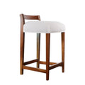 Umberto Counter Stool in White Fabric