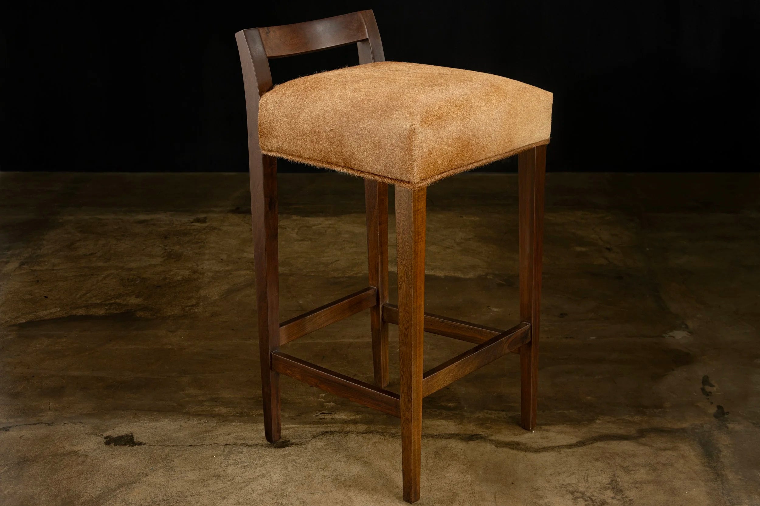 Umberto Stool in Hair Hide Leather