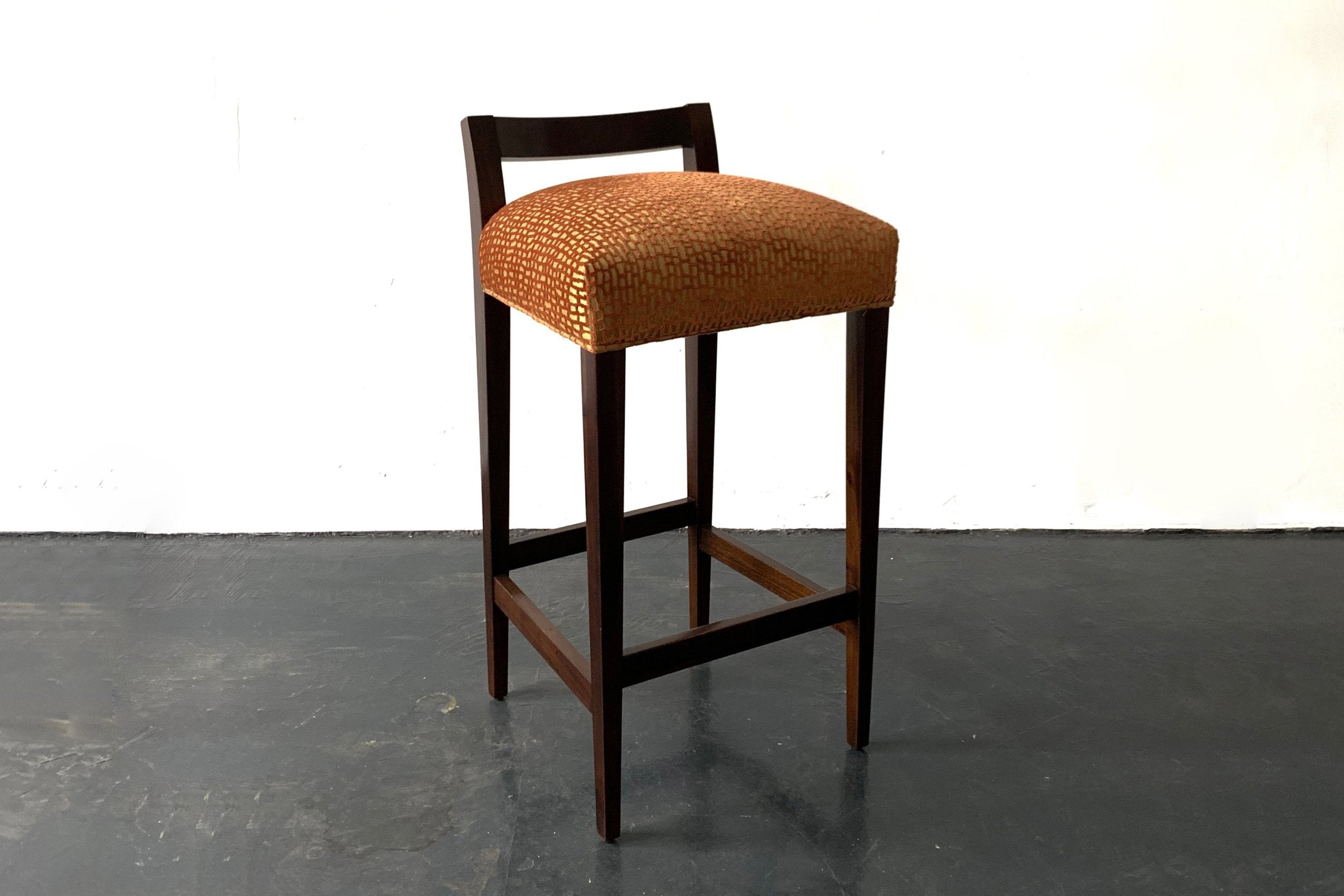 Set of 6 Umberto Stools in Orange Fabric