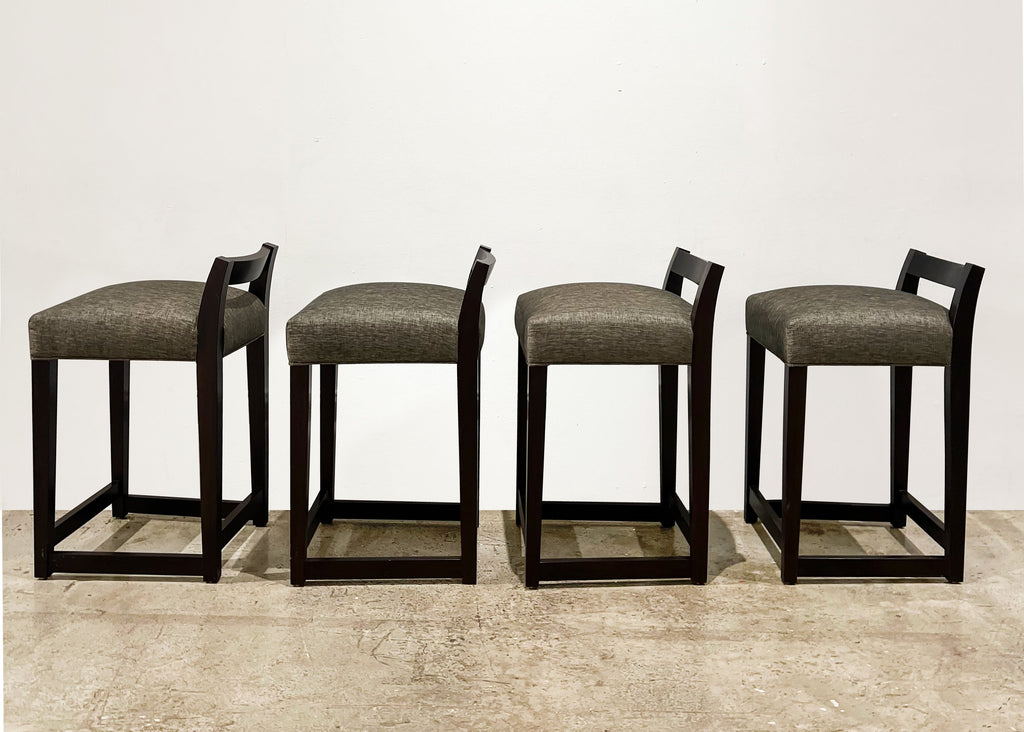Set of 4 Umberto Counter Stools in Gray Fabric