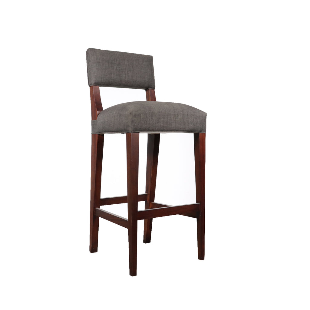 Bruno Stool in Gray Leather